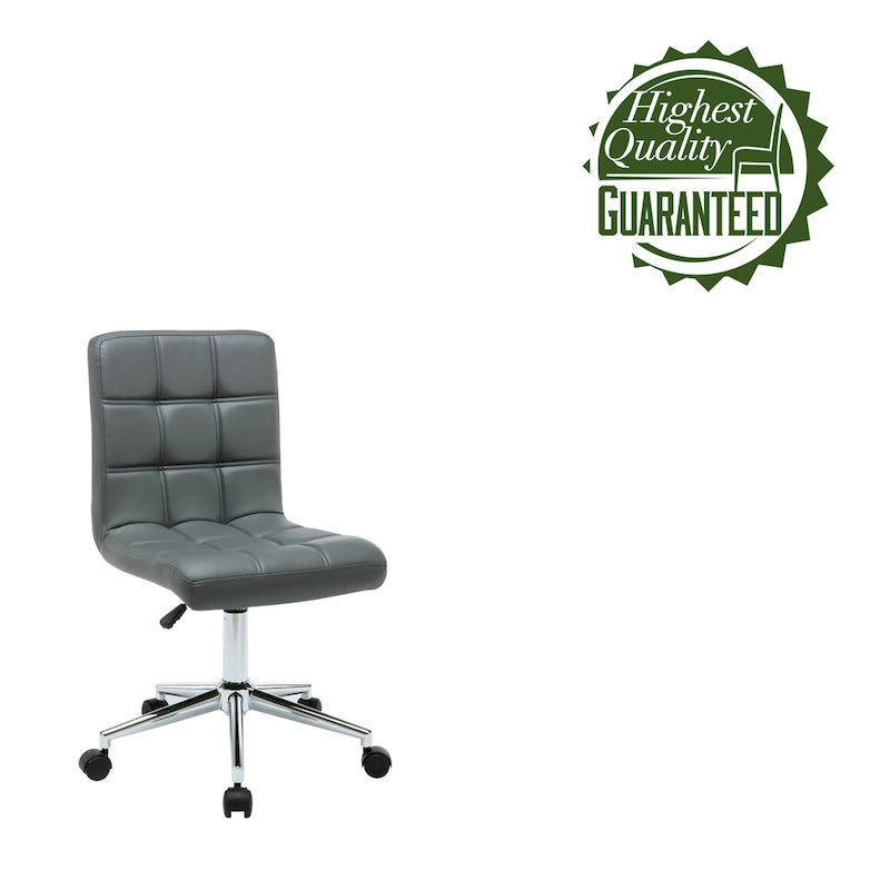 Black / Brown / Grey / Red / Pink Tufted PU Office Chair, Armless, 1-Person