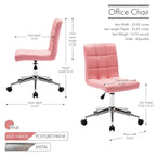 Black / Brown / Grey / Red / Pink Tufted PU Office Chair, Armless, 1-Person