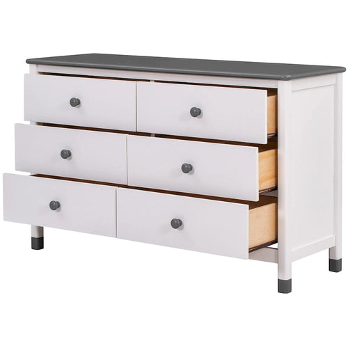 6-Drawer Dresser, Grey / Pink / Walnut, 2-Person Assembly