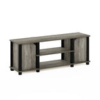 TV Stand with Shelves & Storage – French Oak/Black, Espresso/Black