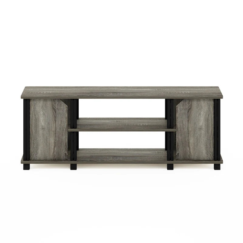 TV Stand with Shelves & Storage – French Oak/Black, Espresso/Black