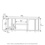 TV Stand with Shelves & Storage – French Oak/Black, Espresso/Black