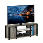 TV Stand with Shelves & Storage – French Oak/Black, Espresso/Black