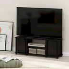 TV Stand with Shelves & Storage – French Oak/Black, Espresso/Black