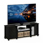 TV Stand with Shelves & Storage – French Oak/Black, Espresso/Black
