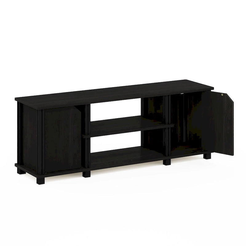 TV Stand with Shelves & Storage – French Oak/Black, Espresso/Black