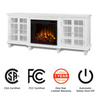 White Electric Fireplace TV Stand, Single