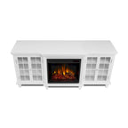 White Electric Fireplace TV Stand, Single
