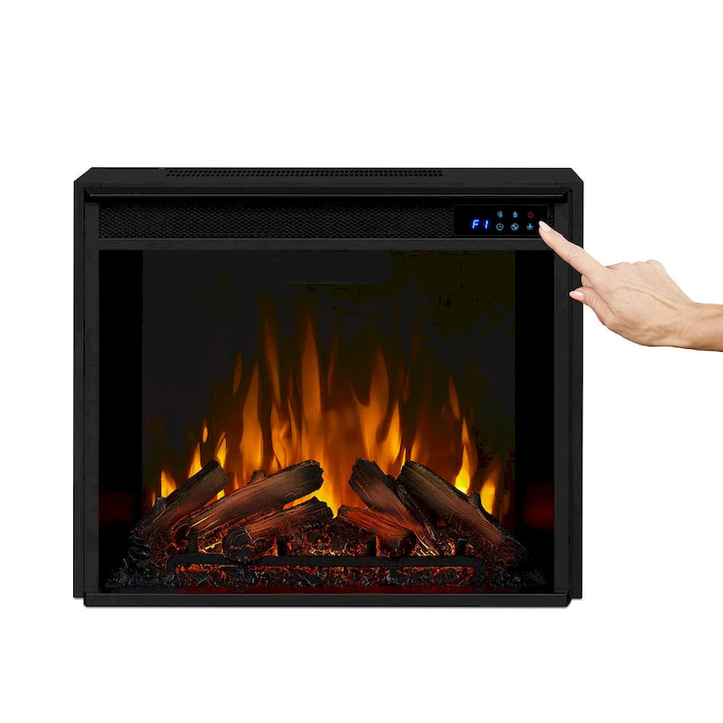 White Electric Fireplace TV Stand, Single