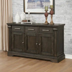 Espresso 60" Sideboard Buffet, 3 Drawers & 3 Cabinets