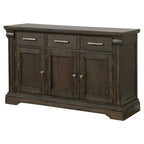 Espresso 60" Sideboard Buffet, 3 Drawers & 3 Cabinets