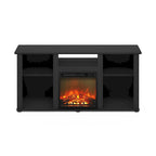 French Oak Grey / Solid White / Americano Electric Fireplace TV Stand with Open Shelves, Fits TVs up to 55"