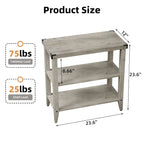 Grey Wood Top 3-Tier Farmhouse Side Table