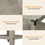 Grey Wood Top 3-Tier Farmhouse Side Table