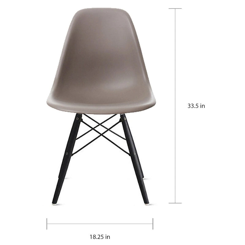 Multi-Color Armless Eiffel Chair – Plastic Seat, Black Wood Legs, 1-Person