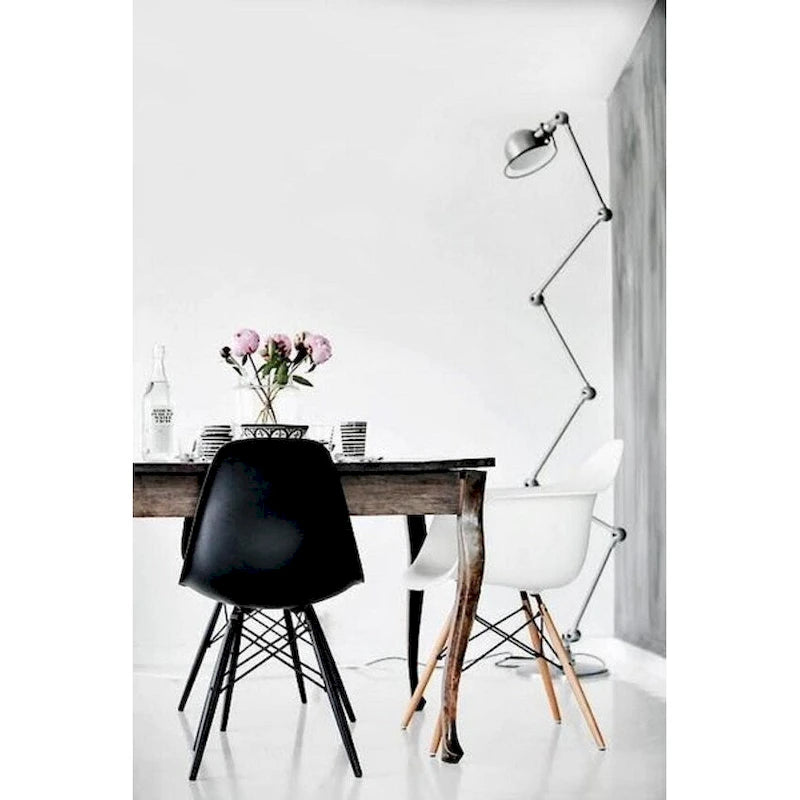 Multi-Color Armless Eiffel Chair – Plastic Seat, Black Wood Legs, 1-Person