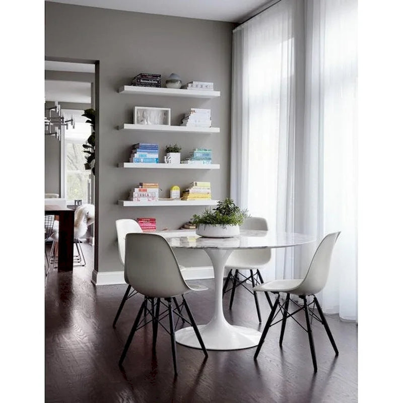 Multi-Color Armless Eiffel Chair – Plastic Seat, Black Wood Legs, 1-Person