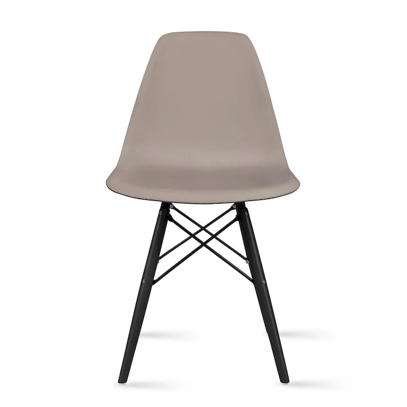 Multi-Color Armless Eiffel Chair – Plastic Seat, Black Wood Legs, 1-Person