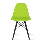 Multi-Color Armless Eiffel Chair – Plastic Seat, Black Wood Legs, 1-Person