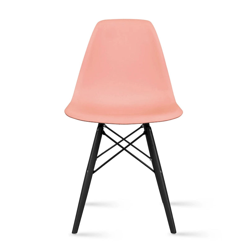 Multi-Color Armless Eiffel Chair – Plastic Seat, Black Wood Legs, 1-Person