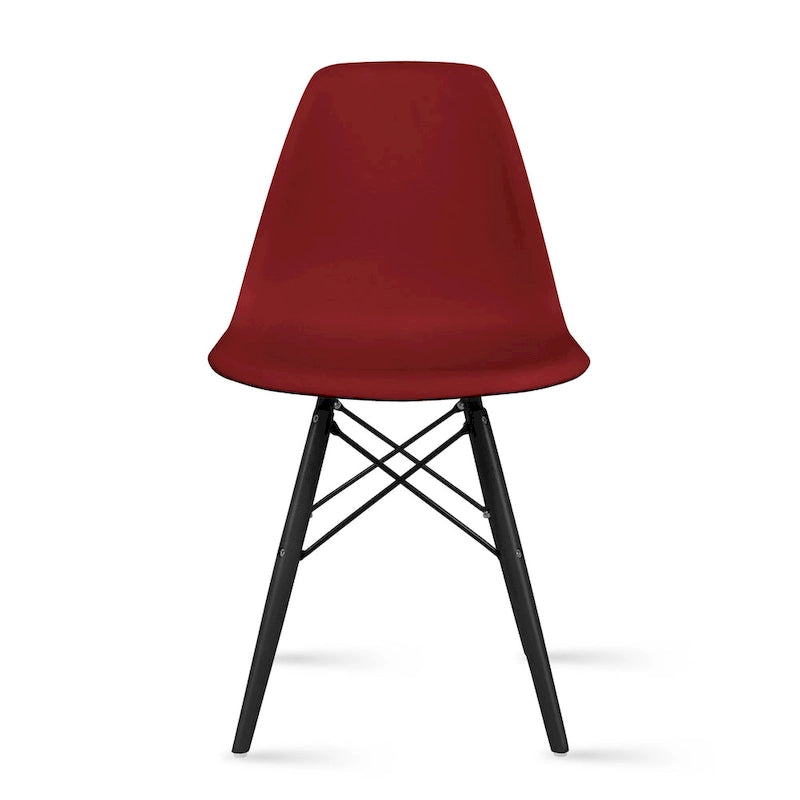Multi-Color Armless Eiffel Chair – Plastic Seat, Black Wood Legs, 1-Person
