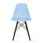 Multi-Color Armless Eiffel Chair – Plastic Seat, Black Wood Legs, 1-Person