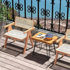 Brown Teak Wood & Metal End Table – Round / Square / Rectangular, 1-Person Use