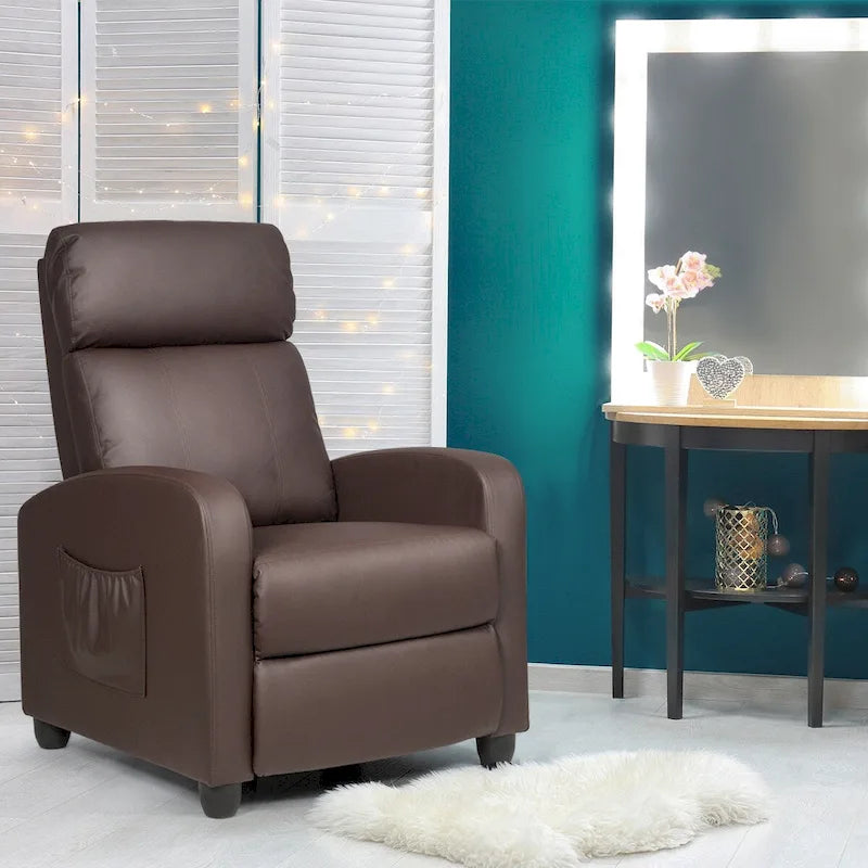 Brown / Black / Grey Fabric Recliner Massage Chair, Single Seat, 3-Position Adjustable