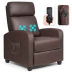 Brown / Black / Grey Fabric Recliner Massage Chair, Single Seat, 3-Position Adjustable