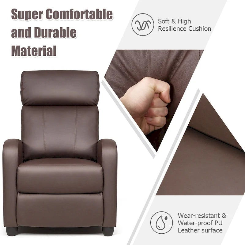 Brown / Black / Grey Fabric Recliner Massage Chair, Single Seat, 3-Position Adjustable