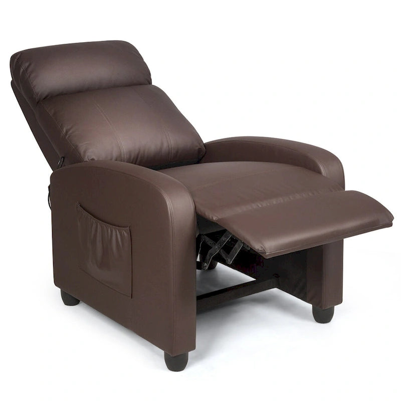 Brown / Black / Grey Fabric Recliner Massage Chair, Single Seat, 3-Position Adjustable