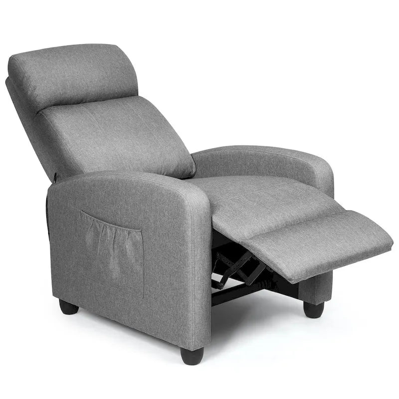 Brown / Black / Grey Fabric Recliner Massage Chair, Single Seat, 3-Position Adjustable