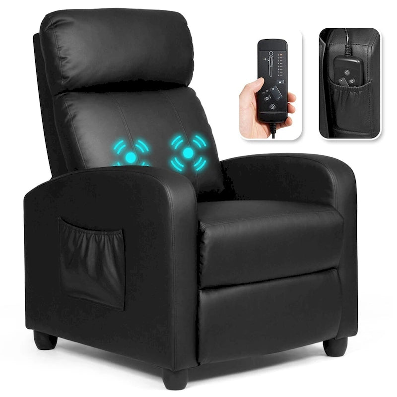 Brown / Black / Grey Fabric Recliner Massage Chair, Single Seat, 3-Position Adjustable