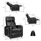 Brown / Black / Grey Fabric Recliner Massage Chair, Single Seat, 3-Position Adjustable