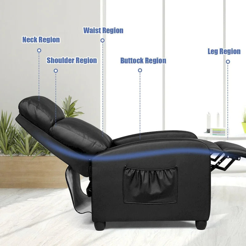 Brown / Black / Grey Fabric Recliner Massage Chair, Single Seat, 3-Position Adjustable