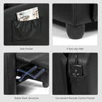 Brown / Black / Grey Fabric Recliner Massage Chair, Single Seat, 3-Position Adjustable