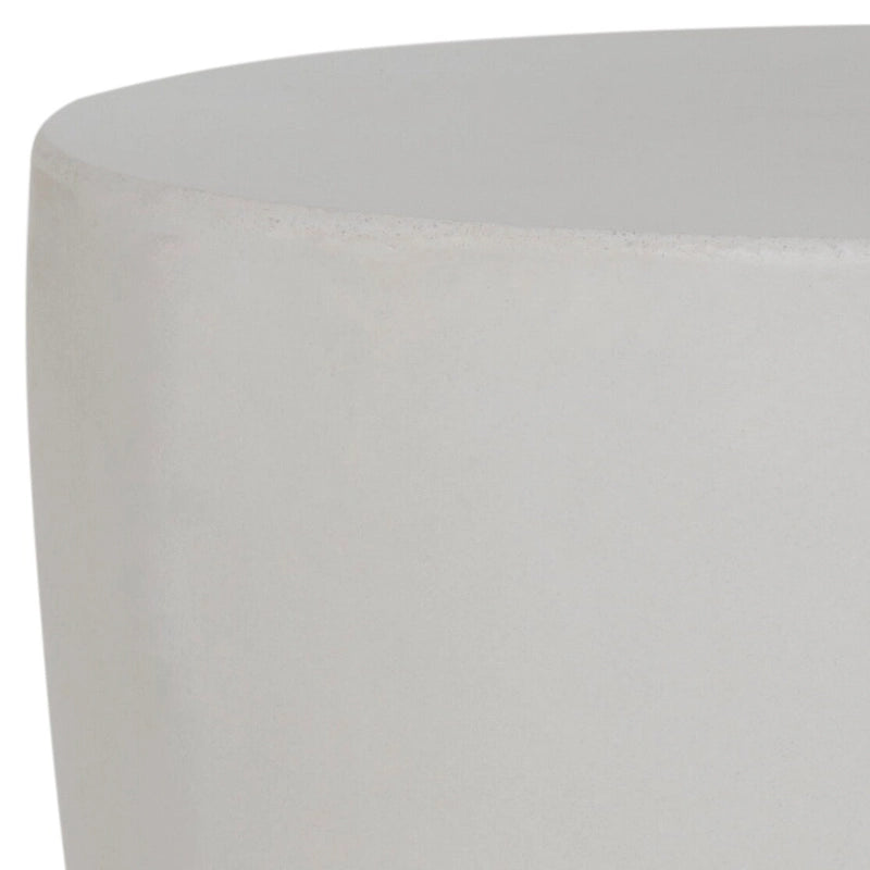 Ivory / Dark Grey Concrete Round Accent Side Table, Indoor & Outdoor