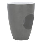Ivory / Dark Grey Concrete Round Accent Side Table, Indoor & Outdoor