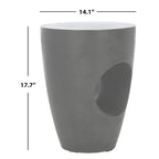 Ivory / Dark Grey Concrete Round Accent Side Table, Indoor & Outdoor