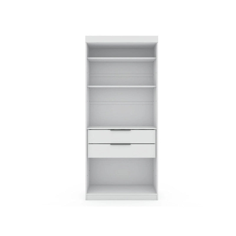 White / Brown / Midnight Blue Open Wardrobe Closet, 1-Person