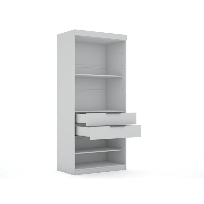 White / Brown / Midnight Blue Open Wardrobe Closet, 1-Person