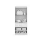 Armoire-penderie ouverte blanche / marron / bleu nuit, 1 personne