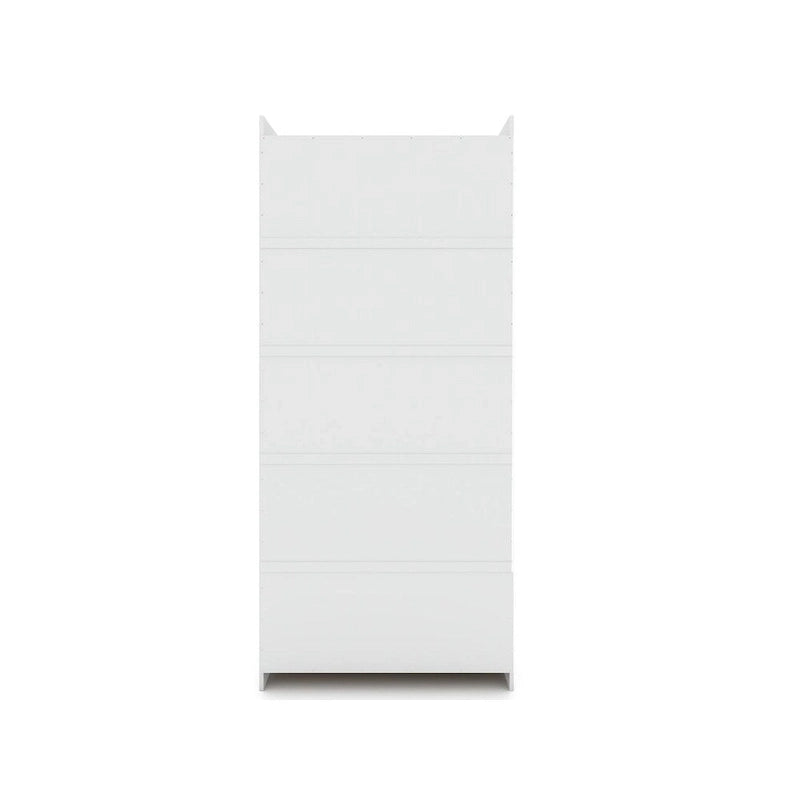 Armoire-penderie ouverte blanche / marron / bleu nuit, 1 personne
