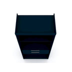 Armoire-penderie ouverte blanche / marron / bleu nuit, 1 personne