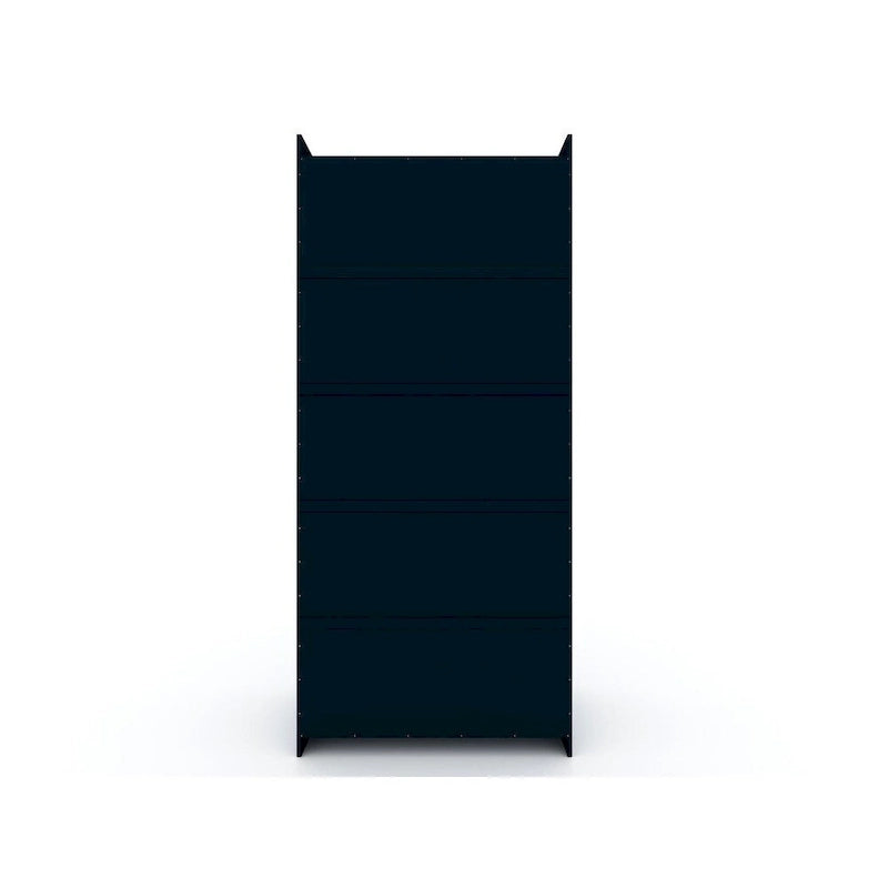 Armoire-penderie ouverte blanche / marron / bleu nuit, 1 personne