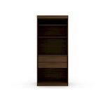 Armoire-penderie ouverte blanche / marron / bleu nuit, 1 personne