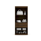 Armoire-penderie ouverte blanche / marron / bleu nuit, 1 personne