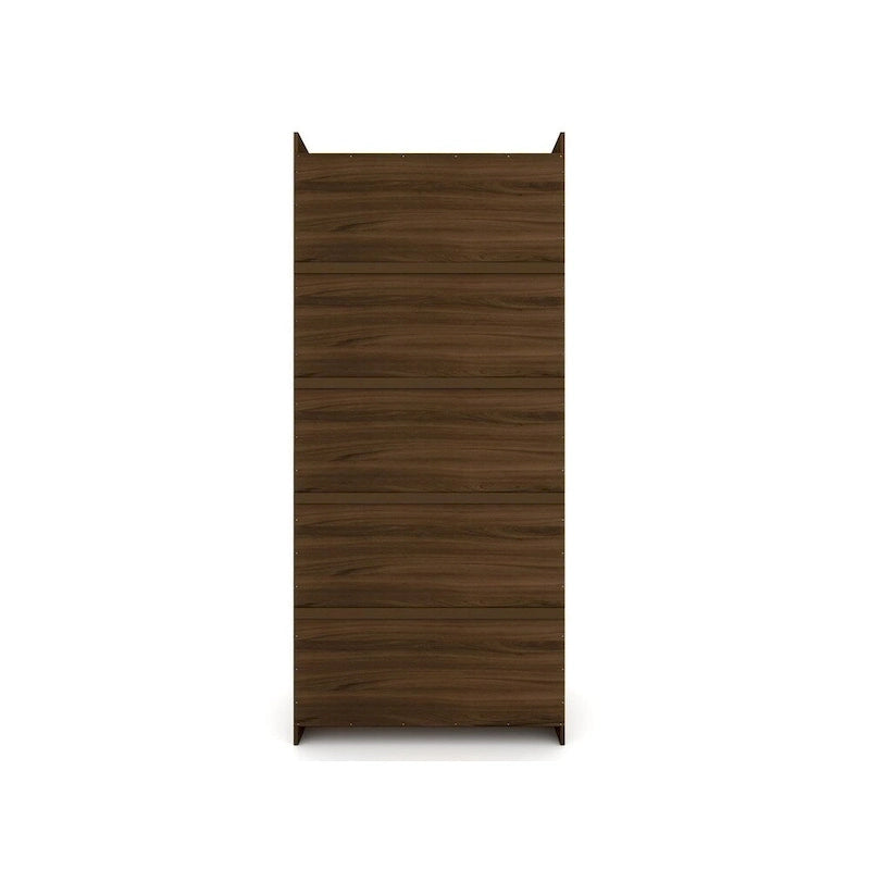Armoire-penderie ouverte blanche / marron / bleu nuit, 1 personne