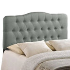 Beige / Grey / Ivory Button-Tufted Arched King Headboard for 2