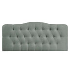 Beige / Grey / Ivory Button-Tufted Arched King Headboard for 2